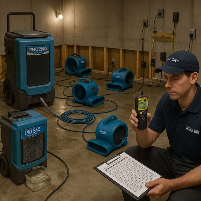 Structural Drying and Dehumidification process in Hudsonville, MI
